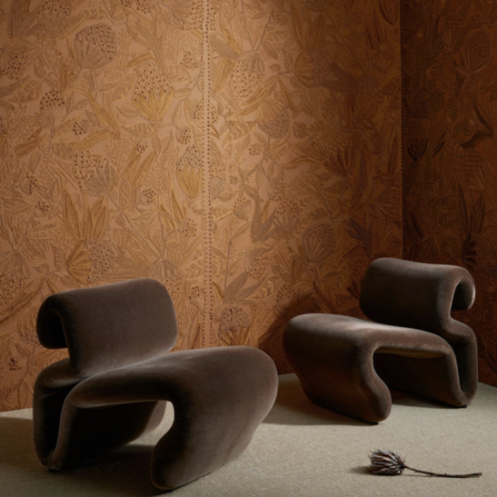 Arte Allures Éclosion behang in kleur Brick (29202) - interieur weergave