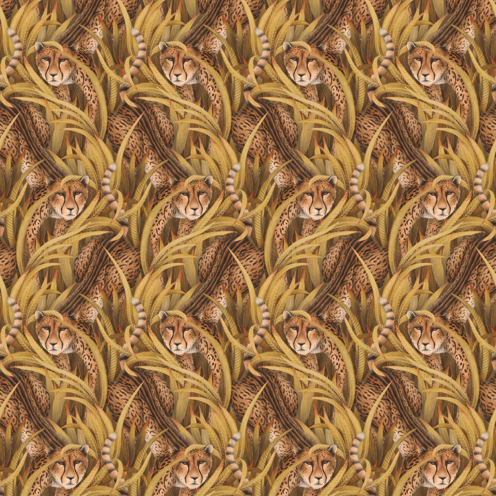 Cheetah Prowl goud tijger behang