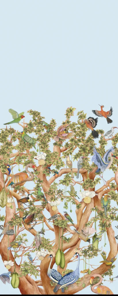 Sky Blue tree of life in het b;auw