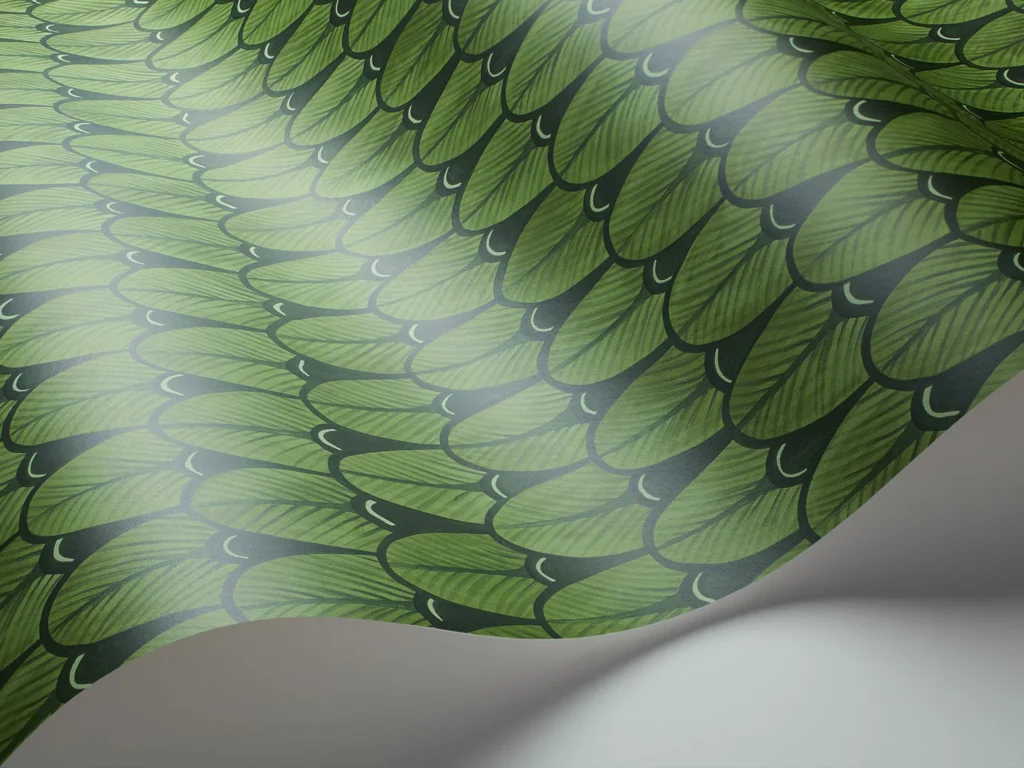 Leaf Green behang cole son detail,