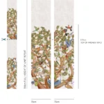 Een luxe design met baobab, flora en fauna, handgeschilderd en rijk aan detail. afmeeting