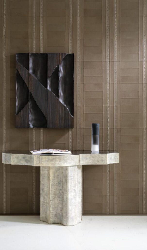 Arte Corium Gambison behang in kleur Stone (27431) - Interieur impressie