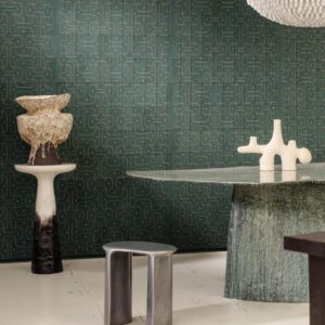 Arte Corium Jaseran behang in kleur Petrol (27440) - Interieur impressie