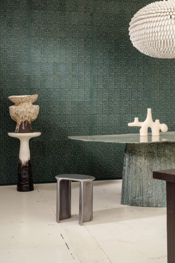 Arte Corium Jaseran behang in kleur Petrol (27440) - Interieur impressie