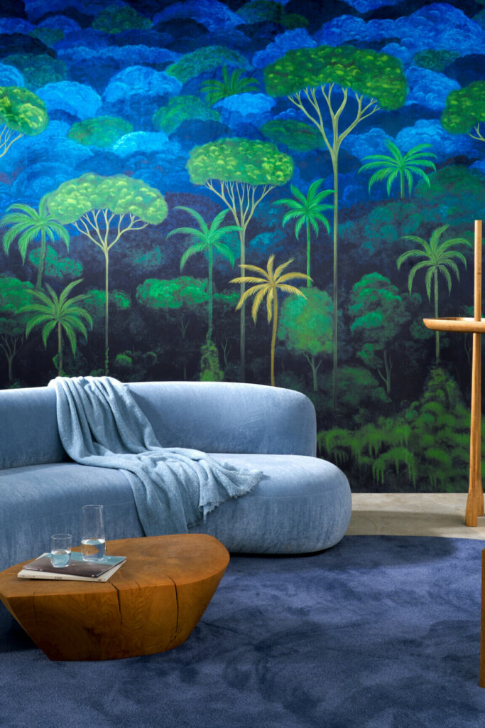 Arte Decors panoramiques Ciel tropical behang in kleur Bright Midnight (97650) - Interieur impressie