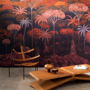 Arte Decors panoramiques Ciel tropical behang in kleur Bright Pimento (97651) - Interieur impressie