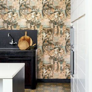 Arte Decors panoramiques Odisha dance behang in kleur Pure Cashmere (97640) - Interieur impressie