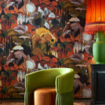 Arte Decors panoramiques Allombra dei cipressi behang in kleur Morning Glow (97500) - Interieur impressie