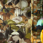 Arte Decors panoramiques Allombra dei cipressi behang in kleur Forest Walk (97501) - Interieur impressie