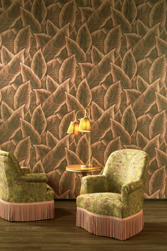 Arte Decors panoramiques Bird of paradise behang in kleur Blush (97570) - Interieur impressie