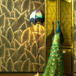 Arte Decors panoramiques Bird of paradise behang in kleur Gold (97571) - Interieur impressie