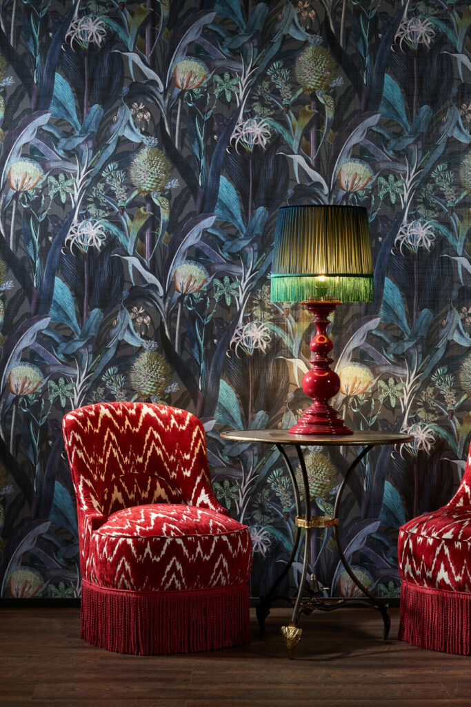 Arte Decors panoramiques Blooming pineapple behang in kleur Peacock (97600) - Interieur impressie