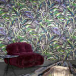 Arte Decors panoramiques Flor imaginaria behang in kleur Malachite Sunbird (97662) - Interieur impressie