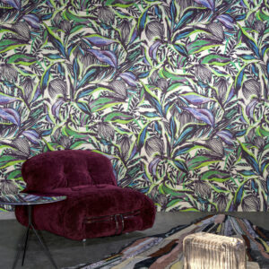 Arte Decors panoramiques Flor imaginaria behang in kleur Malachite Sunbird (97662) - Interieur impressie