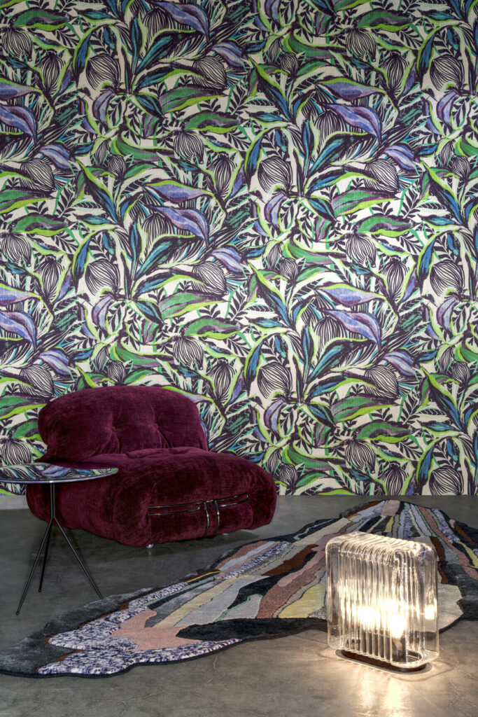 Arte Decors panoramiques Flor imaginaria behang in kleur Malachite Sunbird (97662) - Interieur impressie