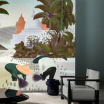 Arte Decors panoramiques Hills of sapa behang in kleur Dawn (97591) - Interieur impressie
