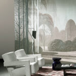Arte Decors panoramiques Le jardin mystique behang in kleur Dove (97551) - Interieur impressie