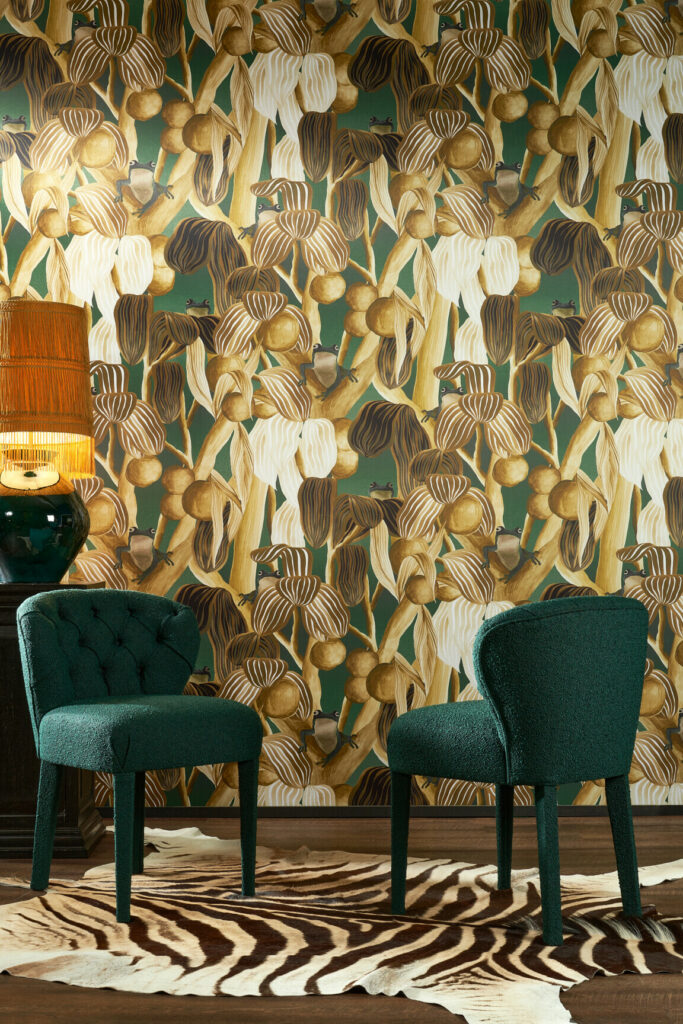 Arte Decors panoramiques Les grenouilles de chavroches behang in kleur Camouflage (97510) - Interieur impressie