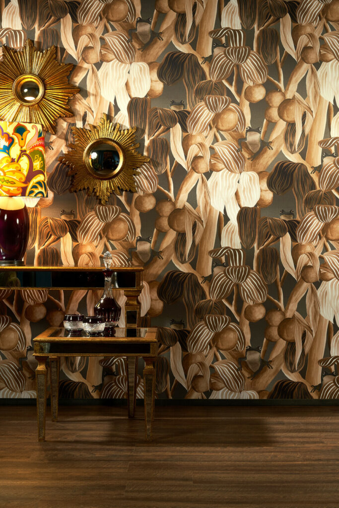 Arte Decors panoramiques Les grenouilles de chavroches behang in kleur Woodwork (97511) - Interieur impressie