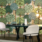 Arte Decors panoramiques Mont royal behang in kleur Evergreen (97700) - Interieur impressie