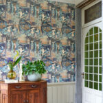 Arte Decors panoramiques Odisha dance behang in kleur Indigo Myth (97642) - Interieur impressie