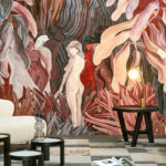 Arte Decors panoramiques Secret silhouettes behang in kleur Saffron (97720) - Interieur impressie