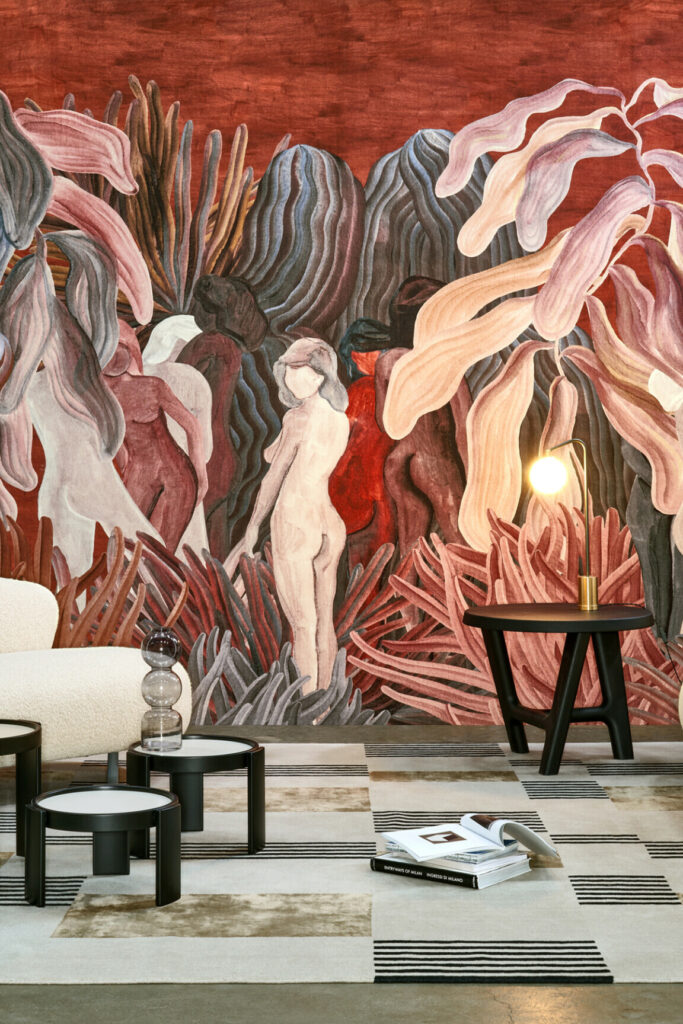 Arte Decors panoramiques Secret silhouettes behang in kleur Saffron (97720) - Interieur impressie