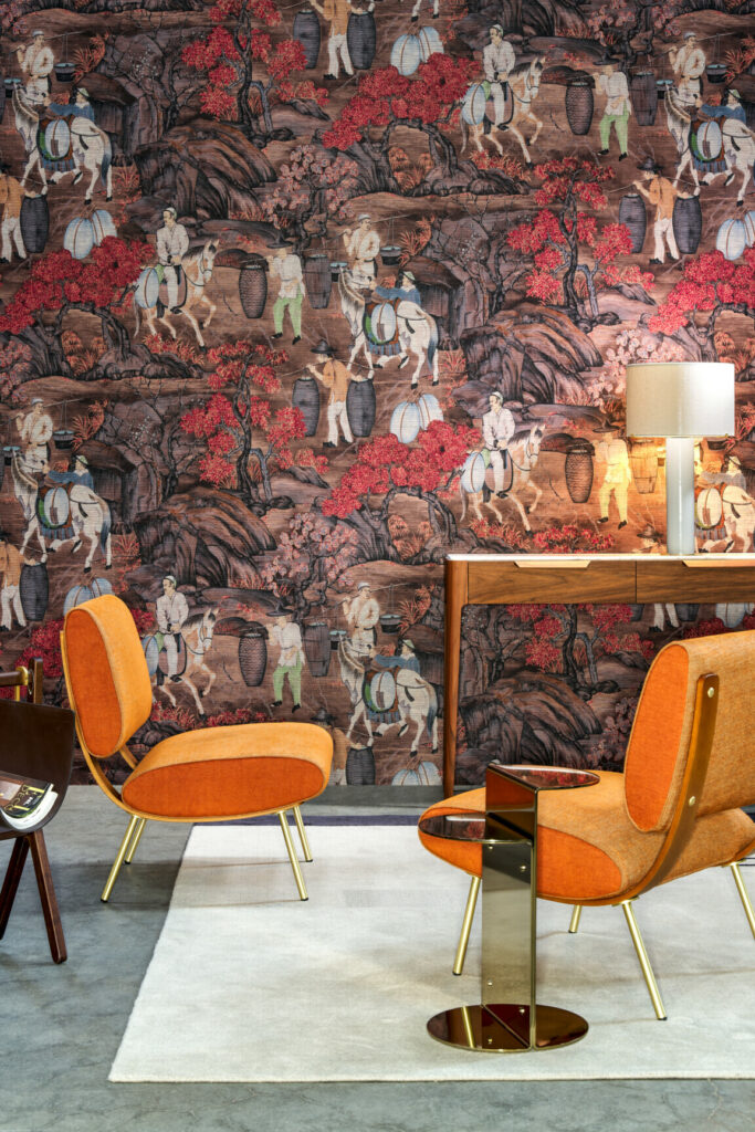 Arte Decors panoramiques Toile de tibet behang in kleur Rust (97691) - Interieur impressie