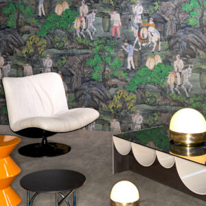 Arte Decors panoramiques Toile de tibet behang in kleur Moss (97692) - Interieur impressie