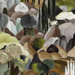 Arte Decors panoramiques Allombra dei cipressi behang in kleur Forest Walk (97501) - Product close-up