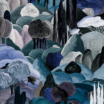 Arte Decors panoramiques Allombra dei cipressi behang in kleur Midnight Dream (97502) - Product close-up