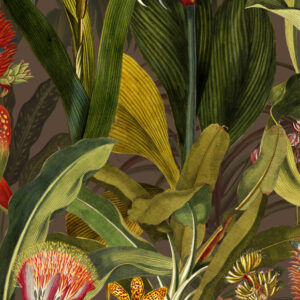 Arte Decors panoramiques Blooming pineapple behang in kleur Cardinal (97601) - Product close-up