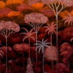 Arte Decors panoramiques Ciel tropical behang in kleur Bright Pimento (97651) - Product close-up