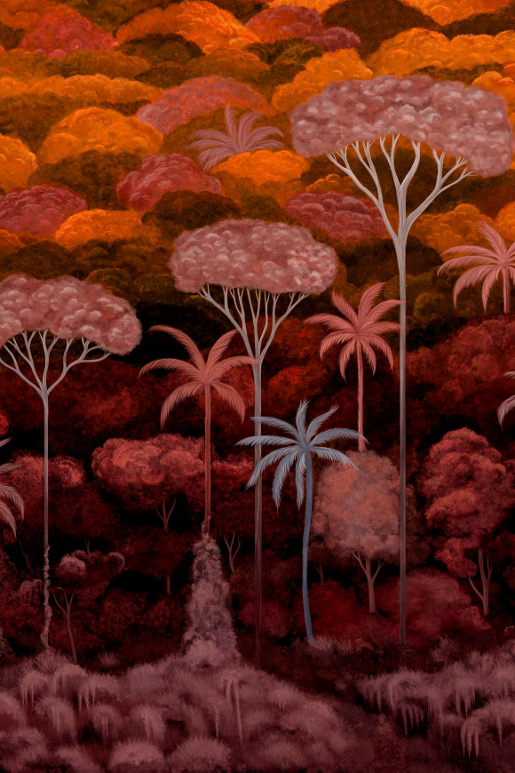 Arte Decors panoramiques Ciel tropical behang in kleur Bright Pimento (97651) - Product close-up