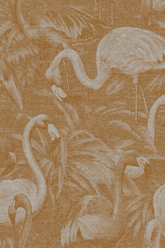 Arte Decors panoramiques Flamencos andinos behang in kleur Marigold (97612) - Product close-up