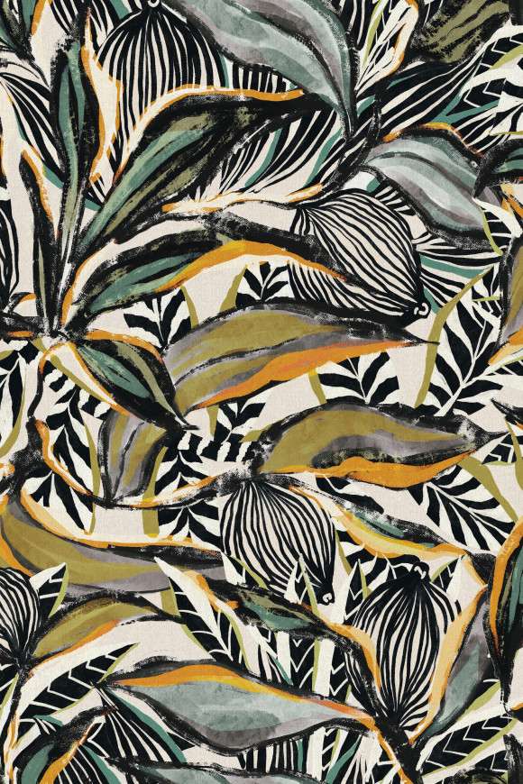 Arte Decors panoramiques Flor imaginaria behang in kleur Pheasant (97661) - Product close-up