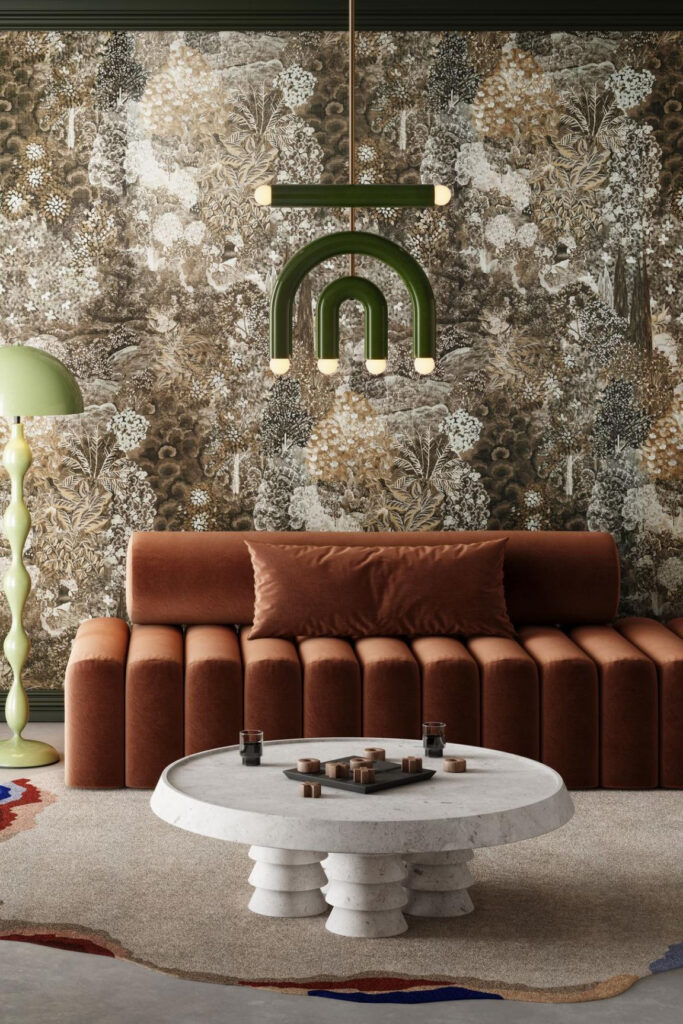 Arte Decors panoramiques Foret des muses behang in kleur Forêt Noyer (97750) - Interieur impressie