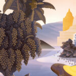 Arte Decors panoramiques Hills of sapa behang in kleur Twilight (97590) - Product close-up