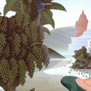 Arte Decors panoramiques Hills of sapa behang in kleur Dawn (97591) - Product close-up