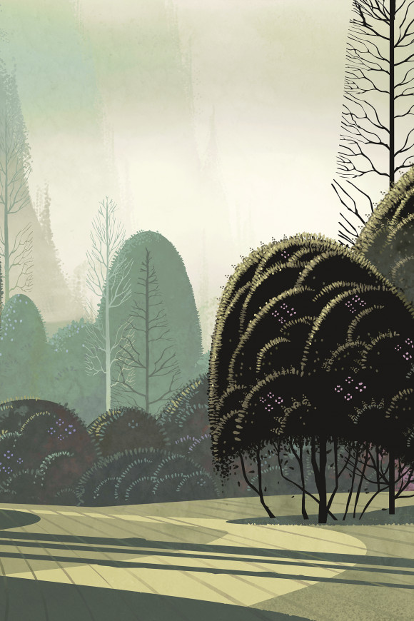 Arte Decors panoramiques Le jardin mystique behang in kleur Fantasy (97550) - Product close-up