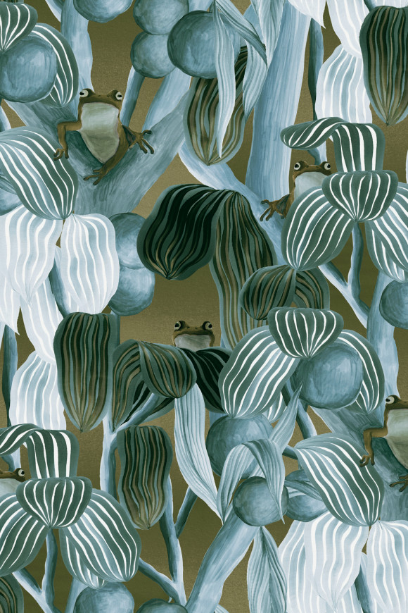 Arte Decors panoramiques Les grenouilles de chavroches behang in kleur Atlantic (97512) - Product close-up