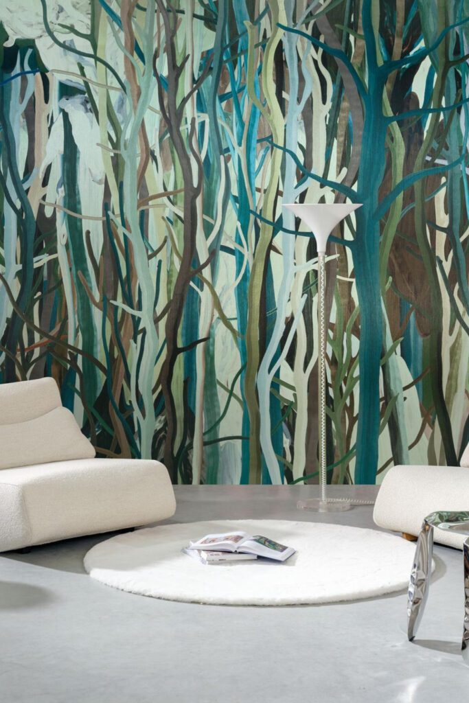 Arte Decors panoramiques Mangrove behang in kleur Blue Root (97740) - Interieur impressie