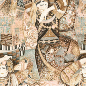 Arte Decors panoramiques Odisha dance behang in kleur Pure Cashmere (97640) - Product close-up