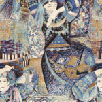 Arte Decors panoramiques Odisha dance behang in kleur Indigo Myth (97642) - Product close-up