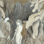 Arte Decors panoramiques Secret silhouettes behang in kleur Desert Dust (97721) - Product close-up