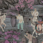 Arte Decors panoramiques Toile de tibet behang in kleur Pink Blossom (97690) - Product close-up