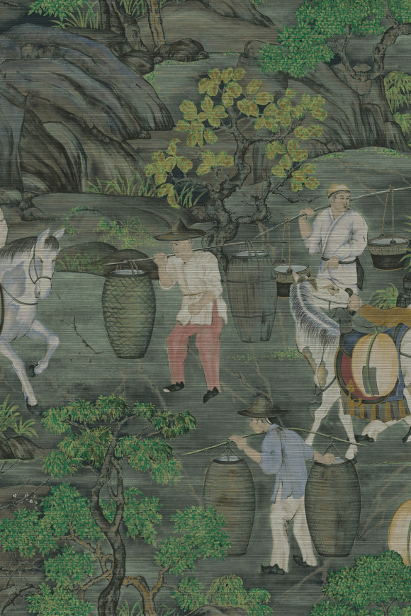 Arte Decors panoramiques Toile de tibet behang in kleur Moss (97692) - Product close-up