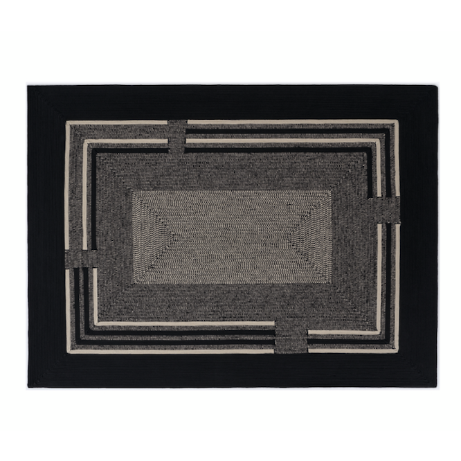 Product weergave van langwerpig zwart outdoor vloerkleed: Elitis-Disco-Black TA-113-80-04