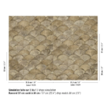 Patroon van behang met schelpmotief van Elitis Ecume Calyptra RM 1118-40