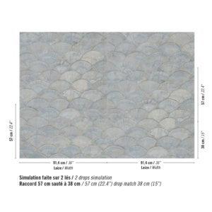 Behang met schelpmotief van Elitis Ecume Calyptra Brume de Perle